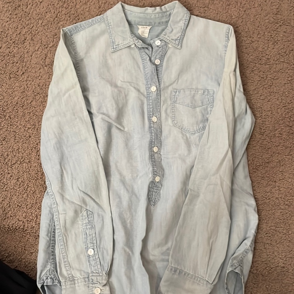 XS J Crew Denim Button Down